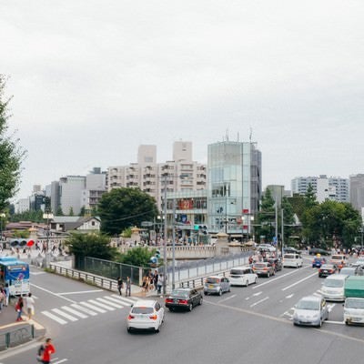 原宿駅前の交差点の写真
