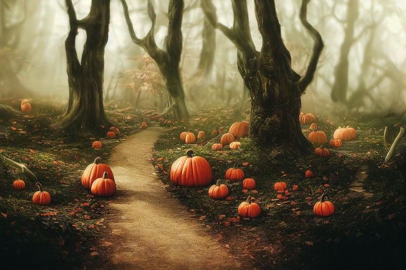 ハロウィン仕様の森の写真