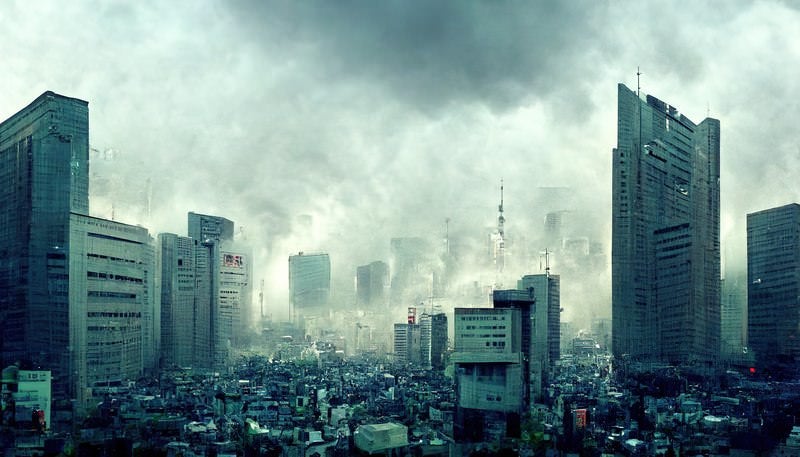 雑多な都市部の写真