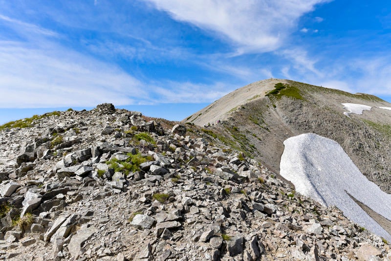 別山へと続くなだらかな稜線（立山）の写真