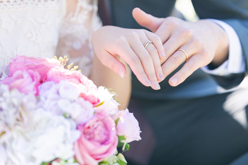 ふたりの結婚指輪の写真
